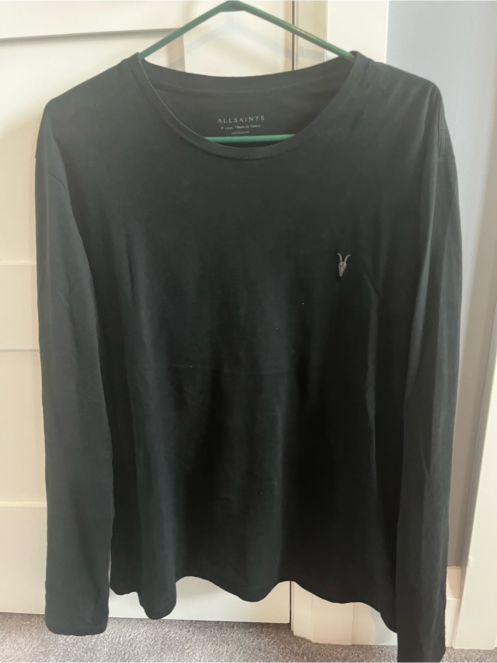 AllSaints Black Long-Sleeve Crew Neck Tee